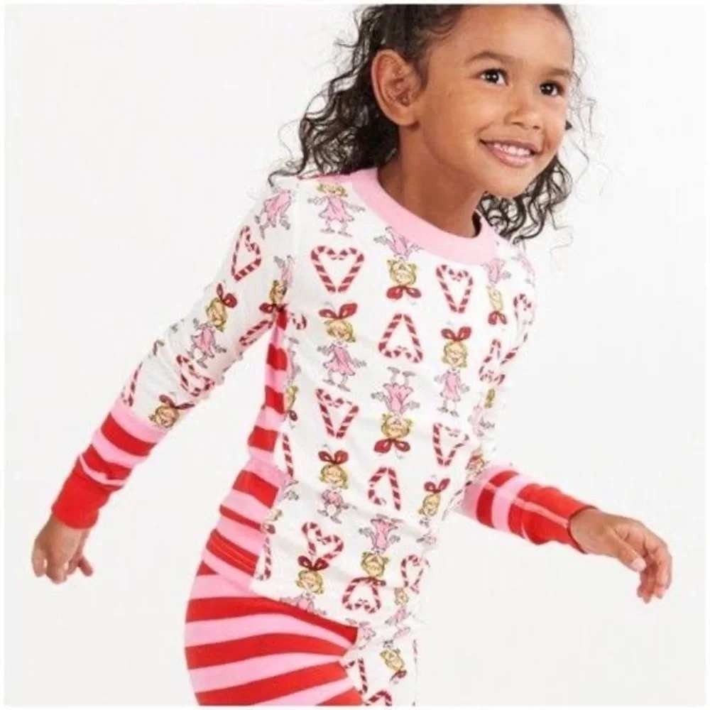 Hanna Andersson Dr Seuss Cindy Lou Who Pajama Set Pink Red Kids 12 150cm